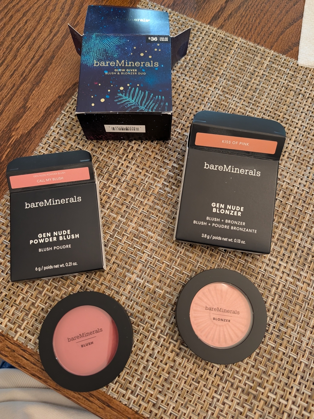 bareMinerals Gen Nude Blush & Bronzer Duo - Call My Blush & Kiss of Pink
